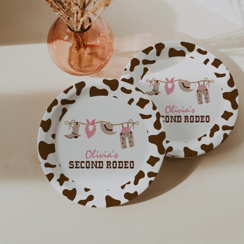 Second Rodeo Western Cowboy 2nd Birthday Paper Plates