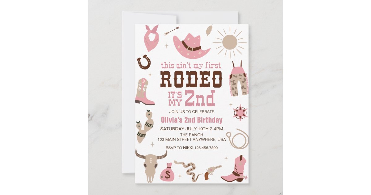 WUINCK Cowgirl Birthday Party Invitation Cards, Wild West Rodeo Theme Party  Invitations for Kids, Boys and Girls, Party Celebration Supplies, 20