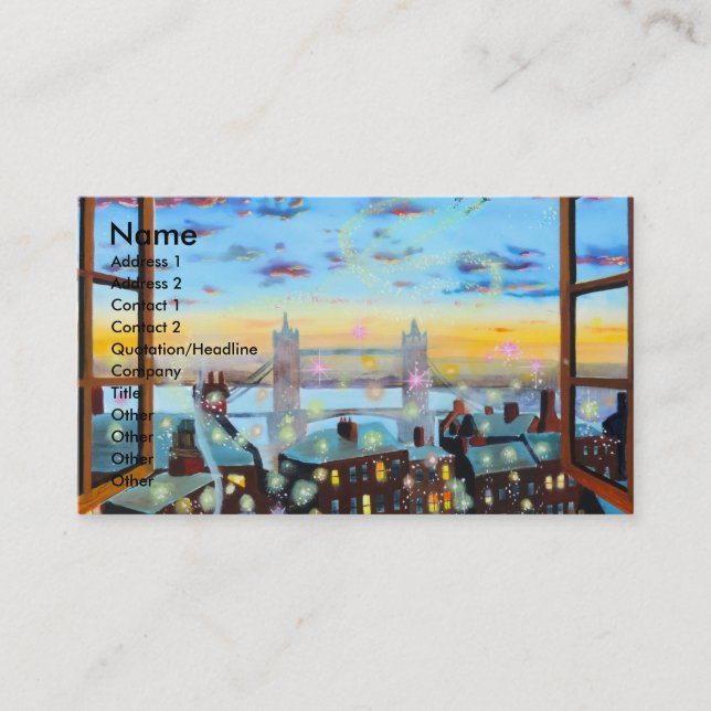 Second star to the right. Peter Pan inspired art Business Card (Front)