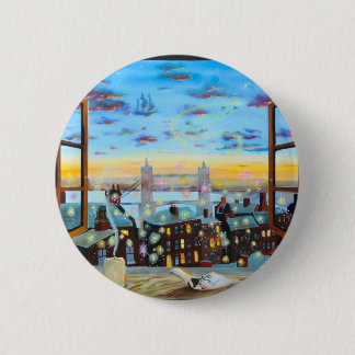 Second star to the right. Peter Pan inspired art Button