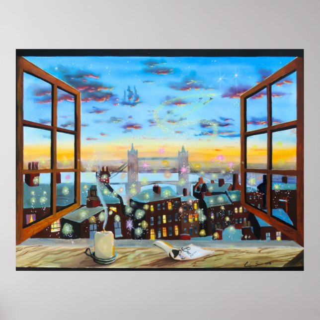 Second star to the right. Peter Pan inspired art Poster (Front)