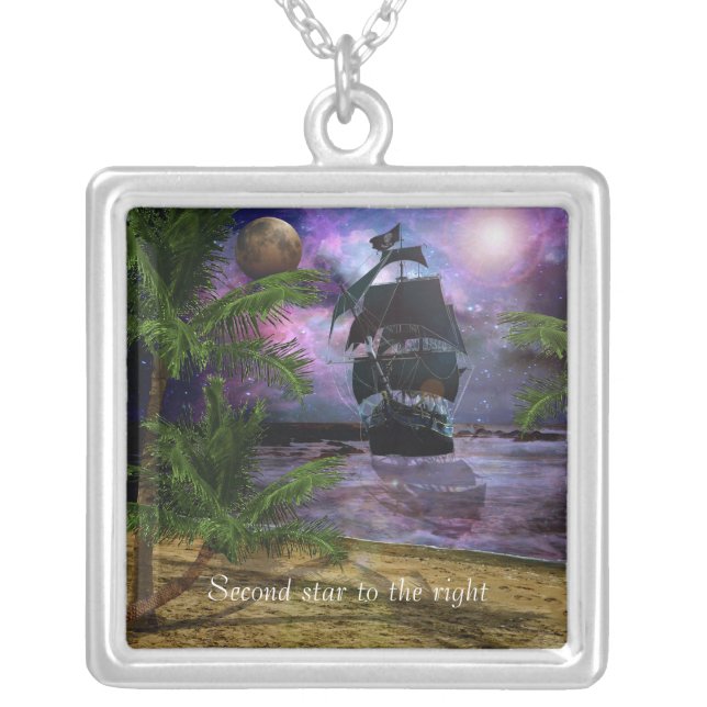 Second Star to the right Silver Plated Necklace (Front)