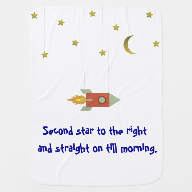 Second Star to the Right Swaddle Blanket (Front)