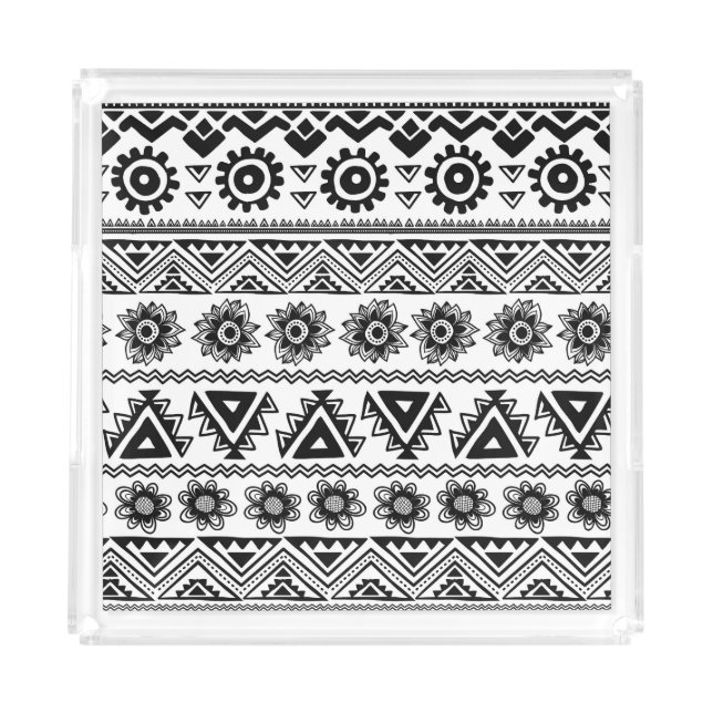 Second tribal ethnic, seamless pattern. acrylic tray (Front)