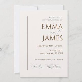 Second Wedding Invitation. Modern minimalist  Invitation