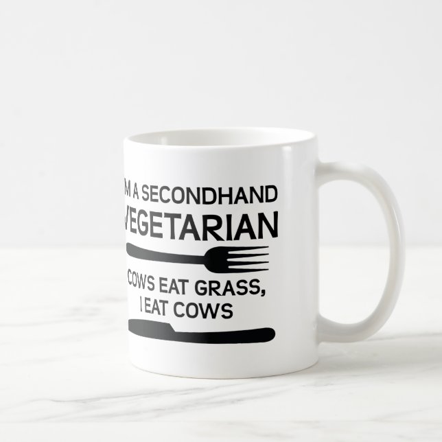 Secondhand Vegetarian Funny Mug (Right)
