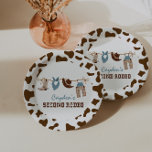 SecondRodeo Western Cowboy 2nd Birthday Paper Plat Paper Plates<br><div class="desc">Second Rodeo western cowboy 2nd birthday party theme.</div>