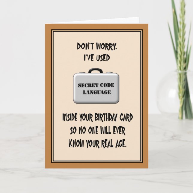 Secret 60th Birthday Humor Card (Front)