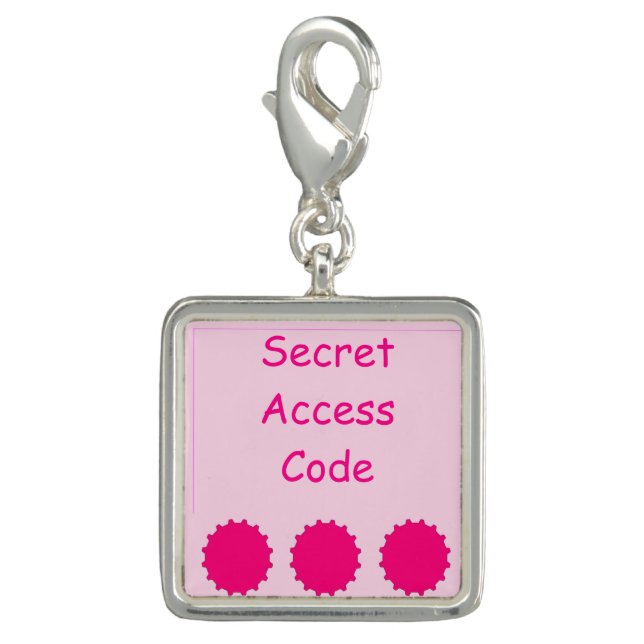 Secret Access Code Zipper Pull Charm (Front)