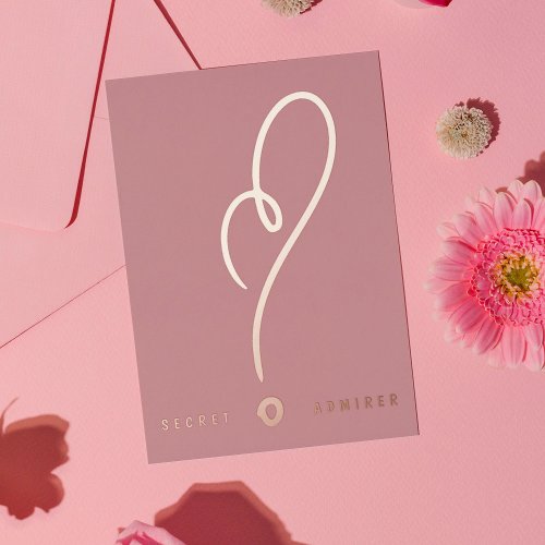 Secret Admirer FUN HAPPY Pink Heart Valentines Foil Invitation