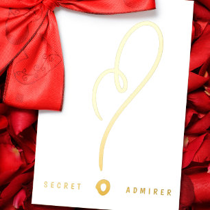 Secret Admirer RED WHITE FUN HAPPY GOLD Foil Invit Invitation