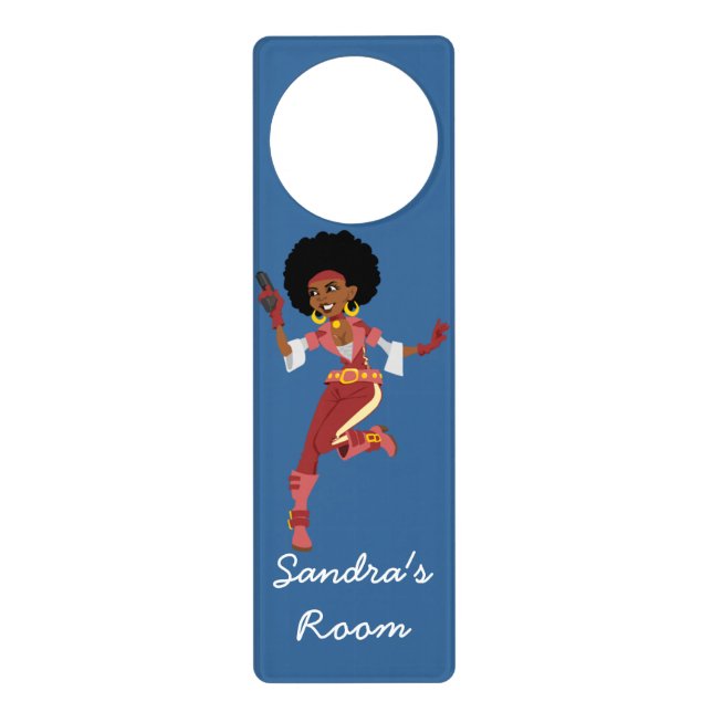 Secret Agent action figure Girl's Bedroom Door Hanger (Front)
