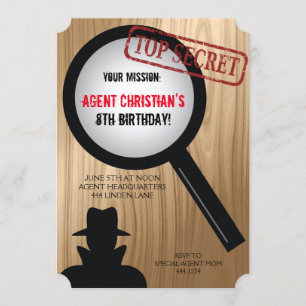 Secret Agent Birthday Party Invitations