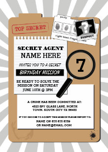 spy invitations zazzle