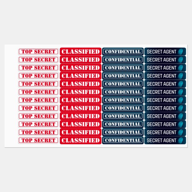 Secret agent Detective Spy Mystery Party Labels (Sheet)