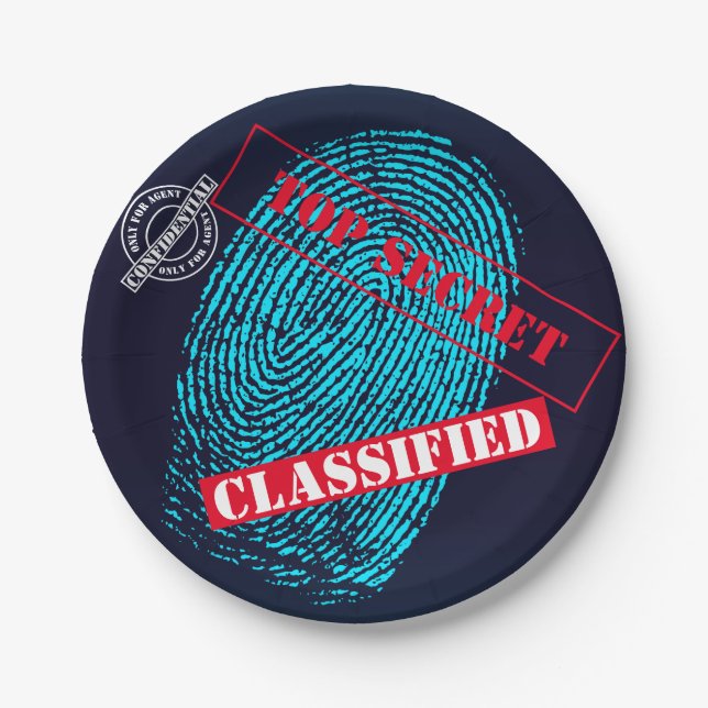 Secret agent Detective Spy Mystery Party Paper Plates (Front)