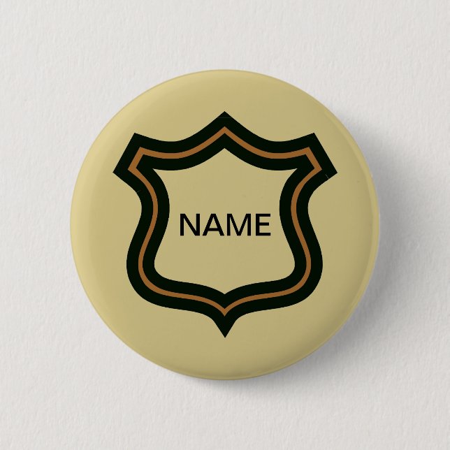 Secret Agent Name Badge,edit text Button (Front)
