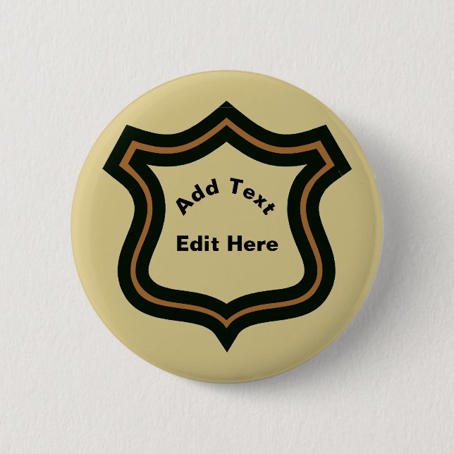 Secret Agent Name Badge,edit text Button (Front)