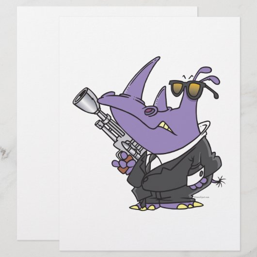 secret agent rhino spy cartoon (Front/Back)