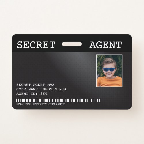 Secret Agent Spy Badge _ BLACK