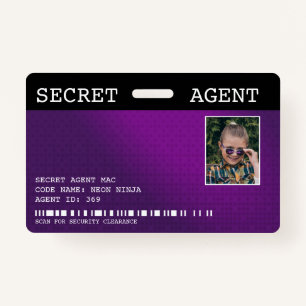 Secret Agent Spy Badge - PURPLE