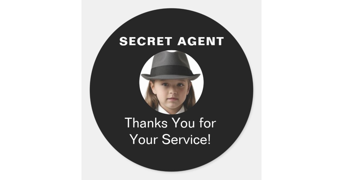 Secret Agent Spy Party identity badge Classic Round Sticker | Zazzle