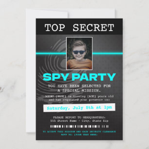Secret Agent Spy Party Invitation