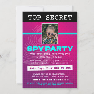 Secret Agent Spy Party Invitation