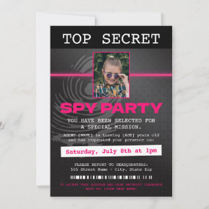 Secret Agent Spy Party Invitation