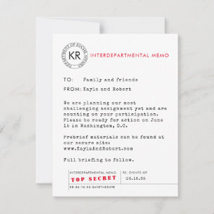 Secret Agent Spy Save the Date