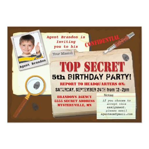 Top Secret Birthday Invitations 8