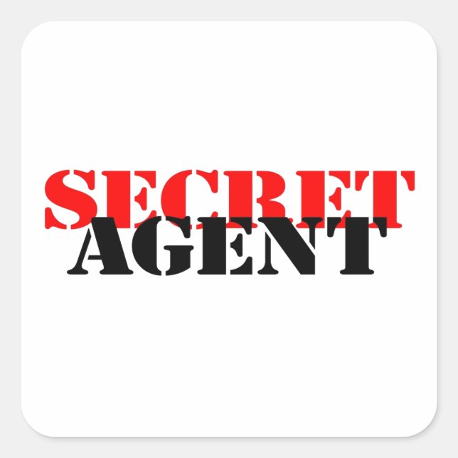 Secret Agent Square Sticker (Front)