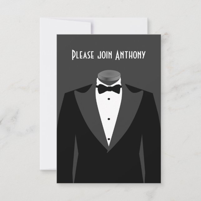 Secret Agent Themed Birthday Party Invitation (Front)