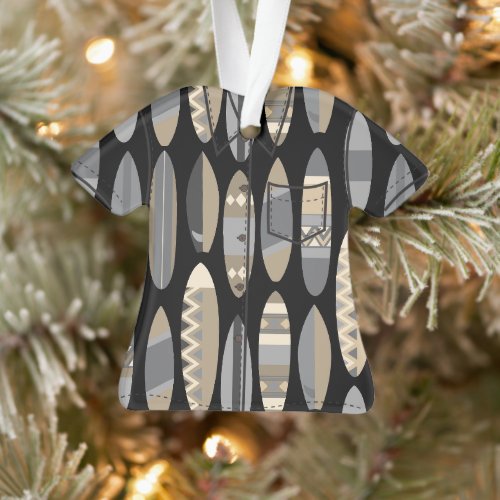 Secret Beach Hawaiian Surfboards Aloha Shirt- Gray Ornament