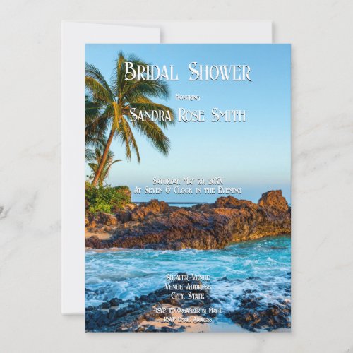 Secret Beach Maui Tropical Paradise Wedding Invitation