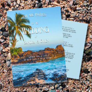 Secret Beach Maui, Tropical, Paradise, Wedding Invitation
