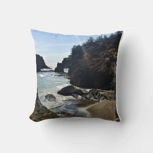 Secret Beach, Samuel H. Boardman, Oregon Throw Pillow