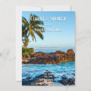 Secret Beach, Tropical, Paradise, Couples Shower Invitation