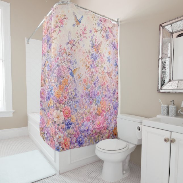 Secret Blossom Symphony Shower Curtain (In Situ)