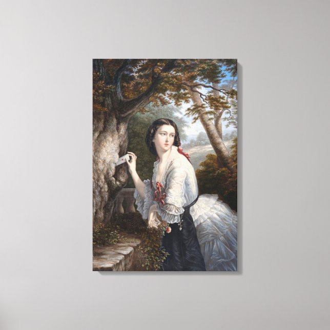 Secret Corresponde: Girl Note to Forbidden Love Canvas Print (Front)