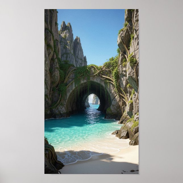 Secret Cove With Turquoise Water Poster (Front)
