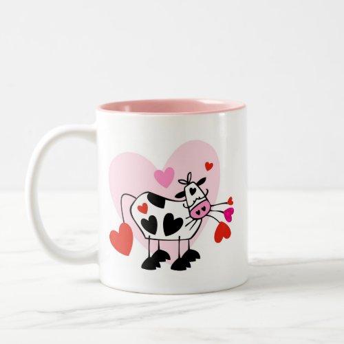 Secret Crush gift idea Love sick Cow Personalized Two_Tone Coffee Mug