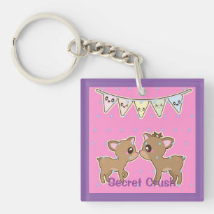 Secret Crush Kawaii Deer Customized Keychain