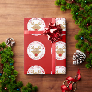Secret delivery form Santa Christmas reindeer Wrapping Paper