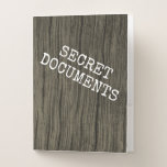 [ Thumbnail: "Secret Documents" + Faux Wood Look Pattern Pocket Folder ]