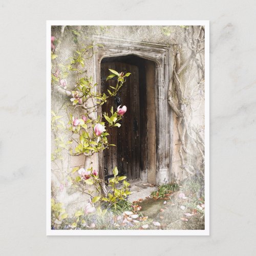 Secret Fairy Door to magical Land  Flower Kingdom Postcard