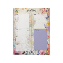 Secret Garden 7 Day Blank Meal Planner Tear-Away