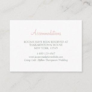 Secret Garden Blush Wedding Accommodations Enclosure Card