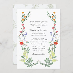 Secret Garden Boho Wildflower Wedding Invitation