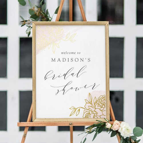 Secret Garden Bridal Shower Welcome Foil Prints